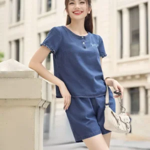 Đồ Bộ Mặc Nhà Quần Đùi Bò Giấy