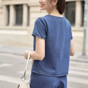 Đồ Bộ Mặc Nhà Quần Đùi Bò Giấy