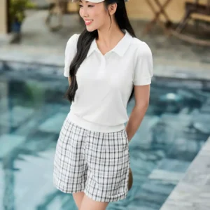 Quần Sooc Tuýt Si Kẻ Caro Cardina