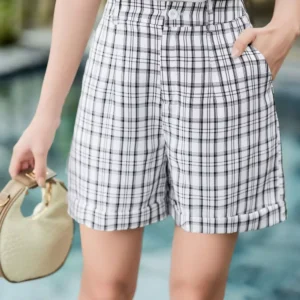 Quần Sooc Tuýt Si Kẻ Caro Cardina