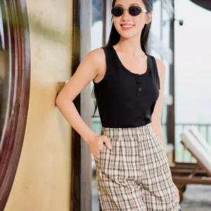 Quần Sooc Tuýt Si Kẻ Caro Cardina