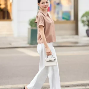 Ao So Mi Lua Tay Lien Co Nhan Cardina