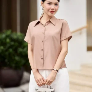 Ao So Mi Lua Tay Lien Co Nhan Cardina