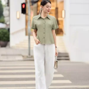 Ao So Mi Lua Tay Lien Co Nhan Cardina