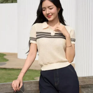 Ao Polo Nu Cotton Det Hoa Tiet Cardina