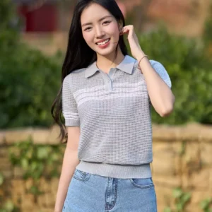 Ao Polo Nu Cotton Det Hoa Tiet Cardina