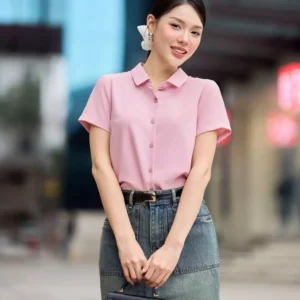 áo sơ mi lụa tuyết cổ đức cardina