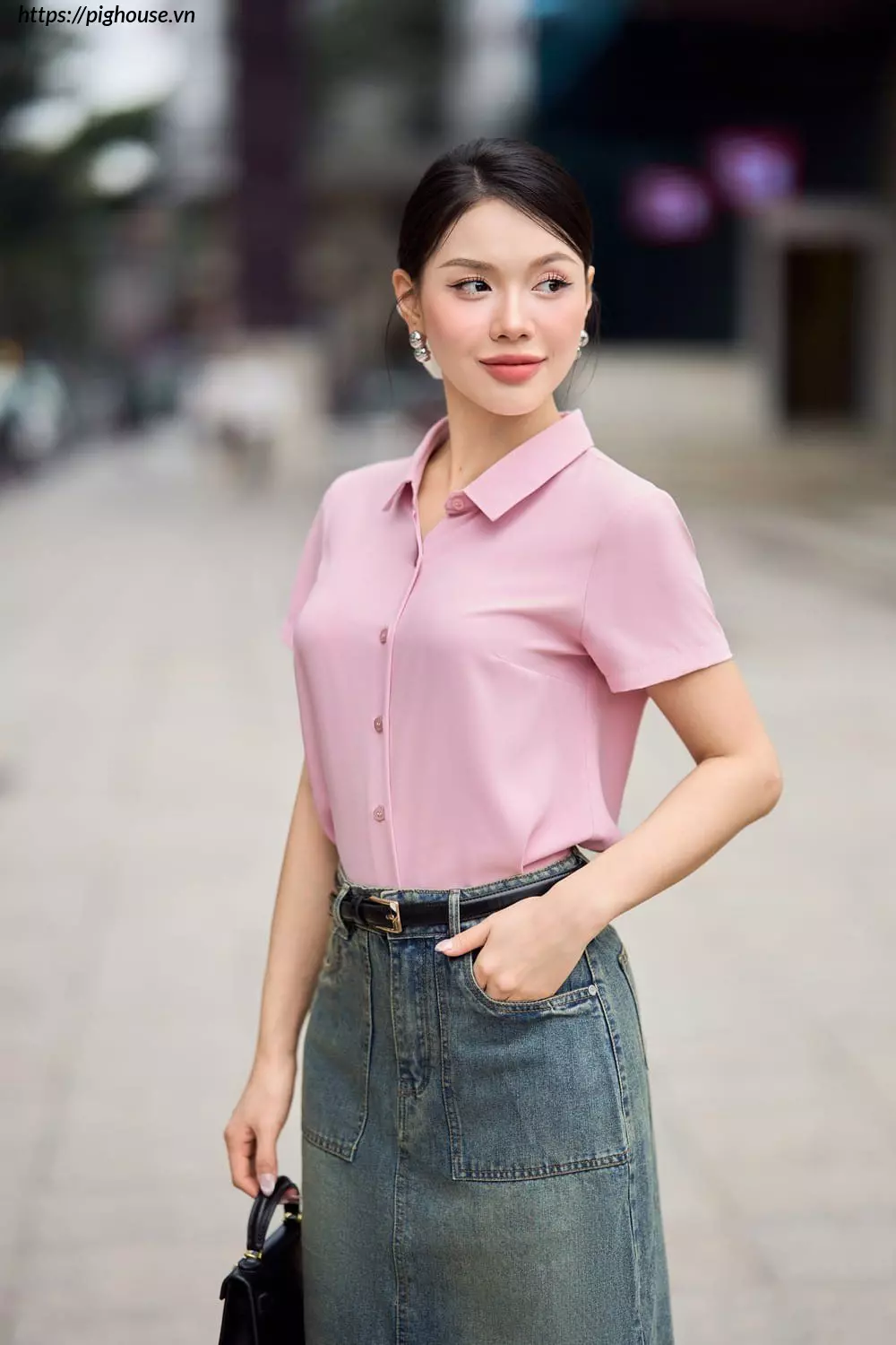 áo sơ mi lụa tuyết cổ đức cardina