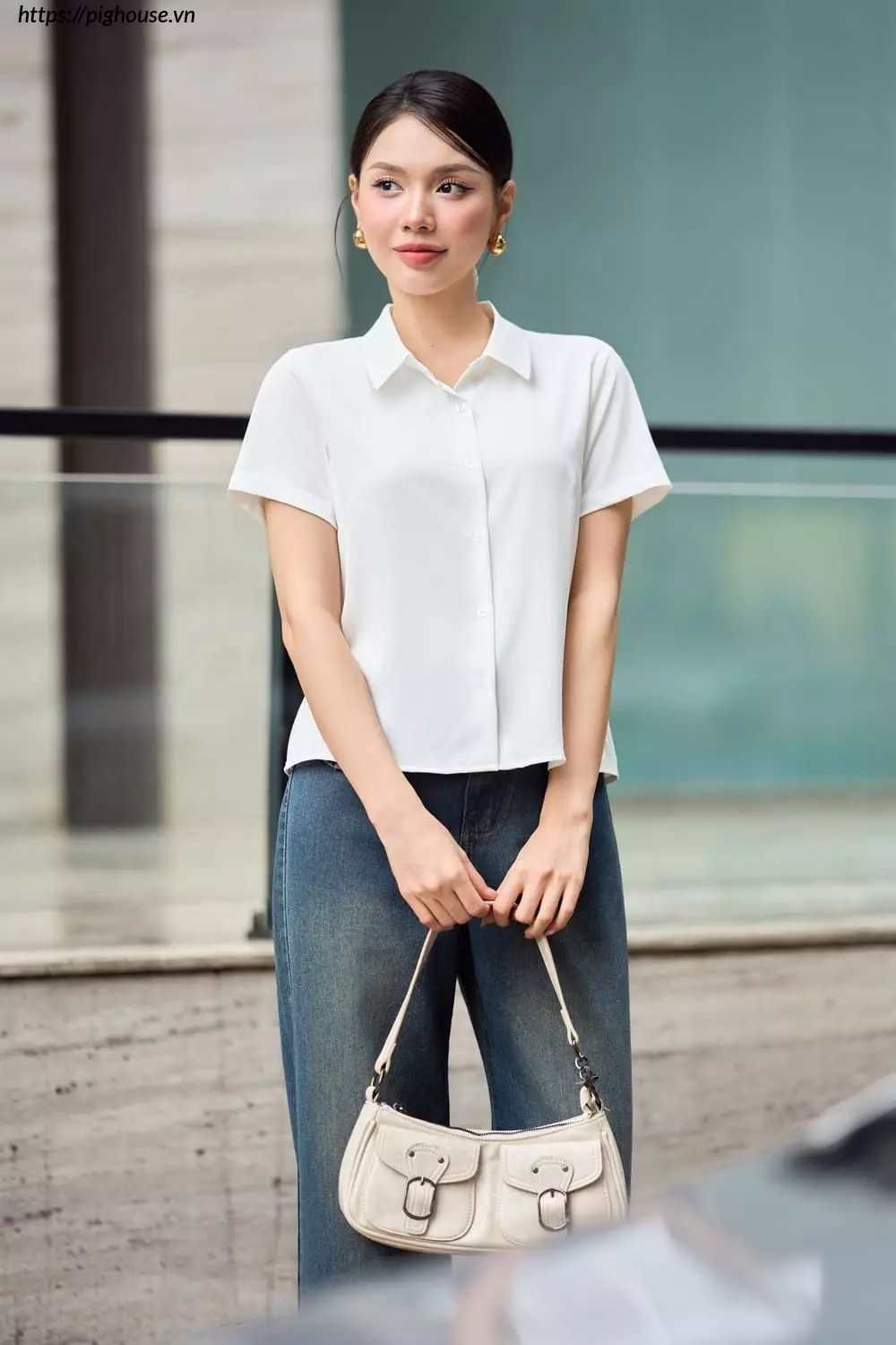 áo sơ mi lụa tuyết cổ đức cardina