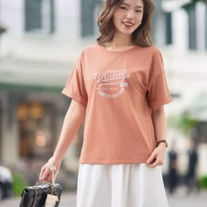 Áo Phông Cotton Nữ Cổ Tròn Dáng Suông Cardina