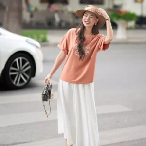 Áo Phông Cotton Nữ Cổ Tròn Dáng Suông Cardina