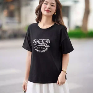 Áo Phông Cotton Nữ Cổ Tròn Dáng Suông Cardina