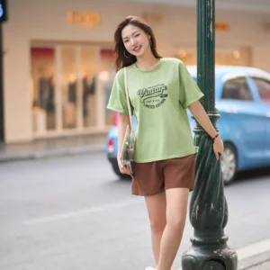 Áo Phông Cotton Nữ Cổ Tròn Dáng Suông Cardina