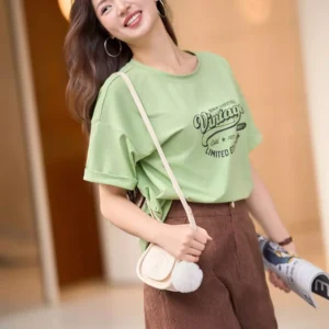 Áo Phông Cotton Nữ Cổ Tròn Dáng Suông Cardina