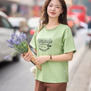 Áo Phông Cotton Nữ Cổ Tròn Dáng Suông Cardina