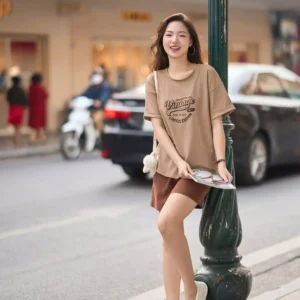 Áo Phông Cotton Nữ Cổ Tròn Dáng Suông Cardina