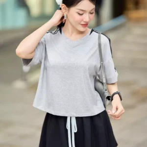 Ao Croptop Cotton Co Tim Cardina Ton Dang