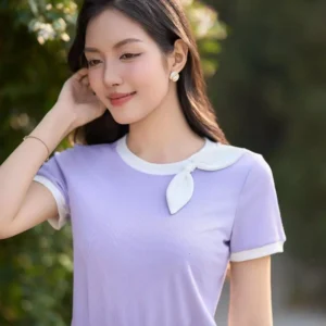 Áo Thun Tăm Lạnh Cổ Nơ Cardina