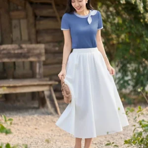 Áo Thun Tăm Lạnh Cổ Nơ Cardina