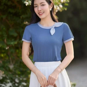 Áo Thun Tăm Lạnh Cổ Nơ Cardina