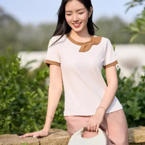 Áo Thun Tăm Lạnh Cổ Nơ Cardina