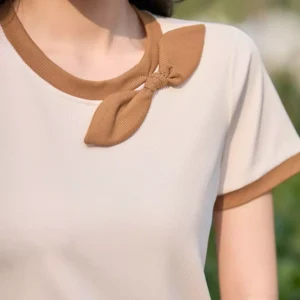 Áo Thun Tăm Lạnh Cổ Nơ Cardina