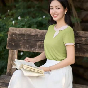 Áo Thun Tăm Lạnh Cổ Nơ Cardina