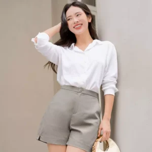 Quần Short Linen Cardina Cạp Cao