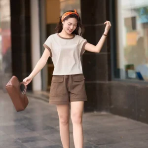 Quần Đùi Thô Chéo Dáng A Cardina