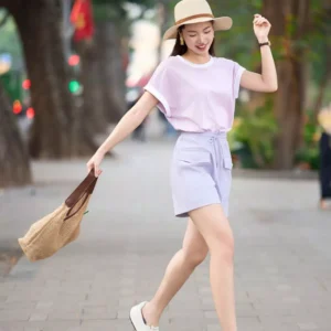 Quần Đùi Thô Chéo Dáng A Cardina