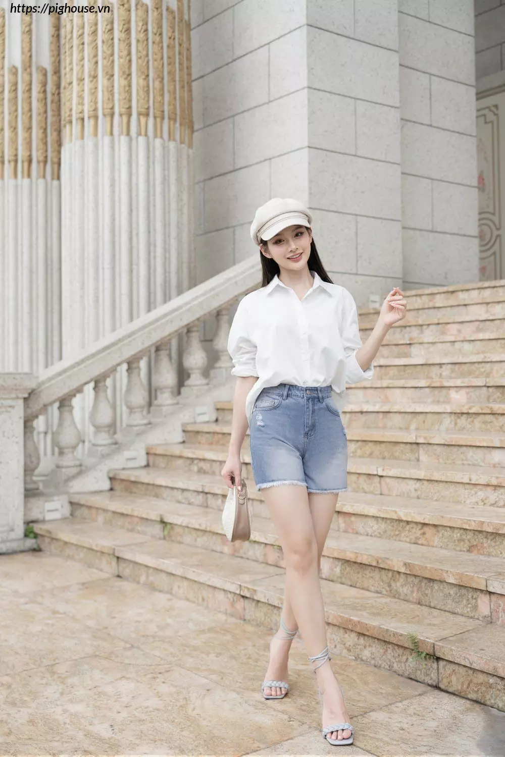 Quan Short Jean Nu Cardina Dang A Cap Cao
