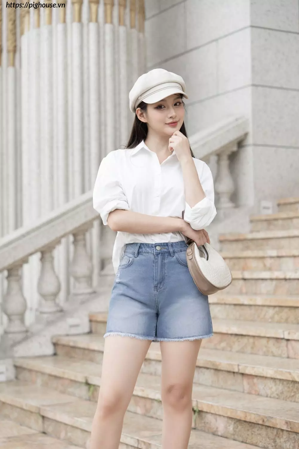 Quan Short Jean Nu Cardina Dang A Cap Cao