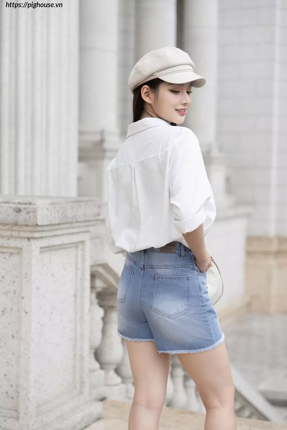 Quan Short Jean Nu Cardina Dang A Cap Cao