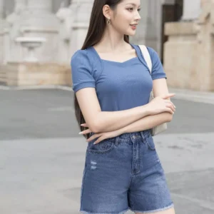 Quan Short Jean Nu Cardina Dang A Cap Cao