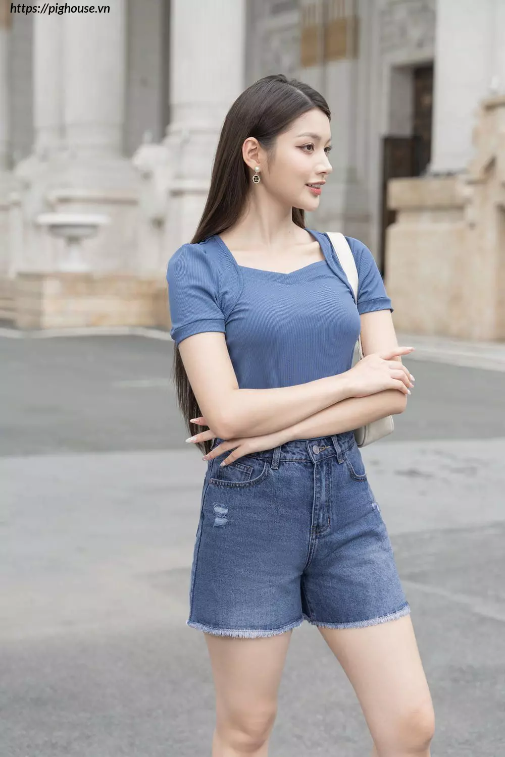 Quan Short Jean Nu Cardina Dang A Cap Cao