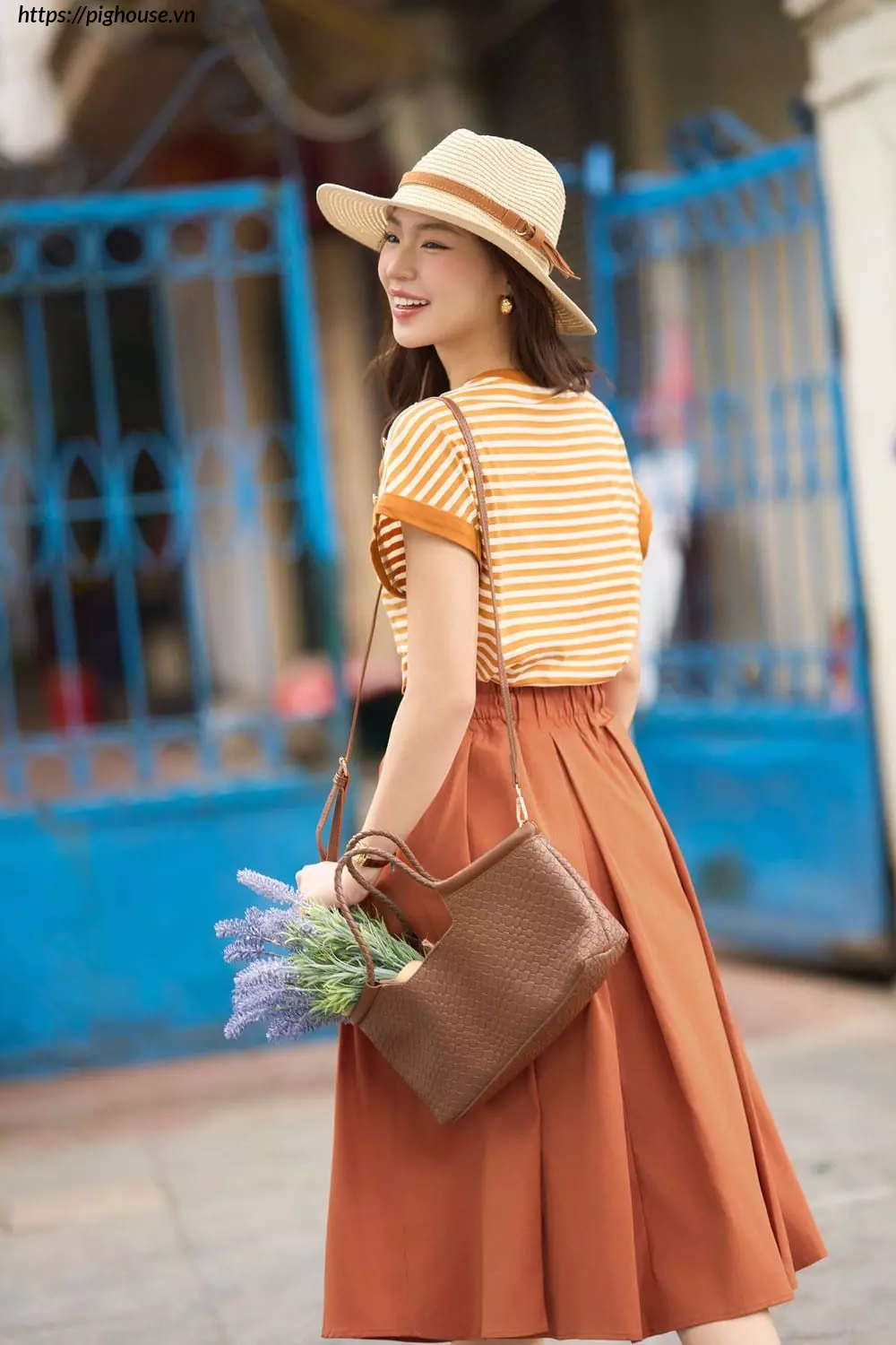 Áo Phông Cotton Kẻ Tay Cánh Dơi Cardina