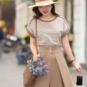 Áo Phông Cotton Kẻ Tay Cánh Dơi Cardina