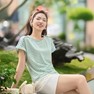 Áo Phông Cotton Kẻ Tay Cánh Dơi Cardina