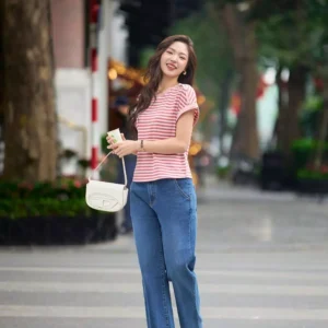 Áo Phông Cotton Kẻ Tay Cánh Dơi Cardina