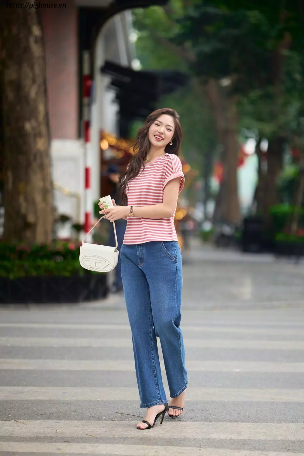 Áo Phông Cotton Kẻ Tay Cánh Dơi Cardina