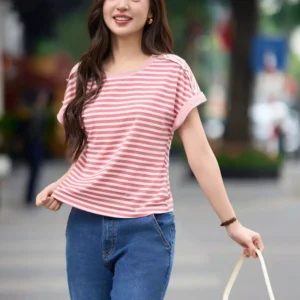 Áo Phông Cotton Kẻ Tay Cánh Dơi Cardina