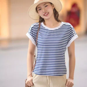 Áo Phông Cotton Kẻ Tay Cánh Dơi Cardina