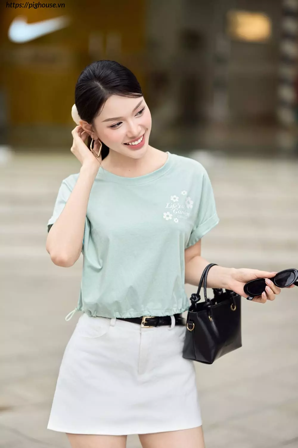 áo phông cotton tay liền rút gấu cardina