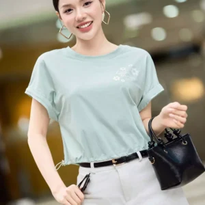 áo phông cotton tay liền rút gấu cardina