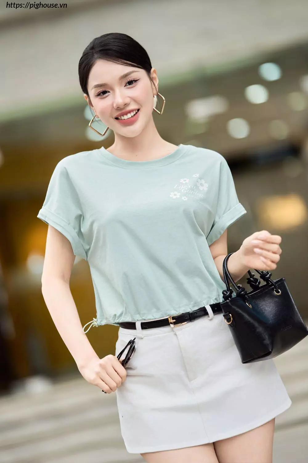 áo phông cotton tay liền rút gấu cardina