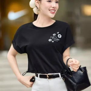 áo phông cotton tay liền rút gấu cardina