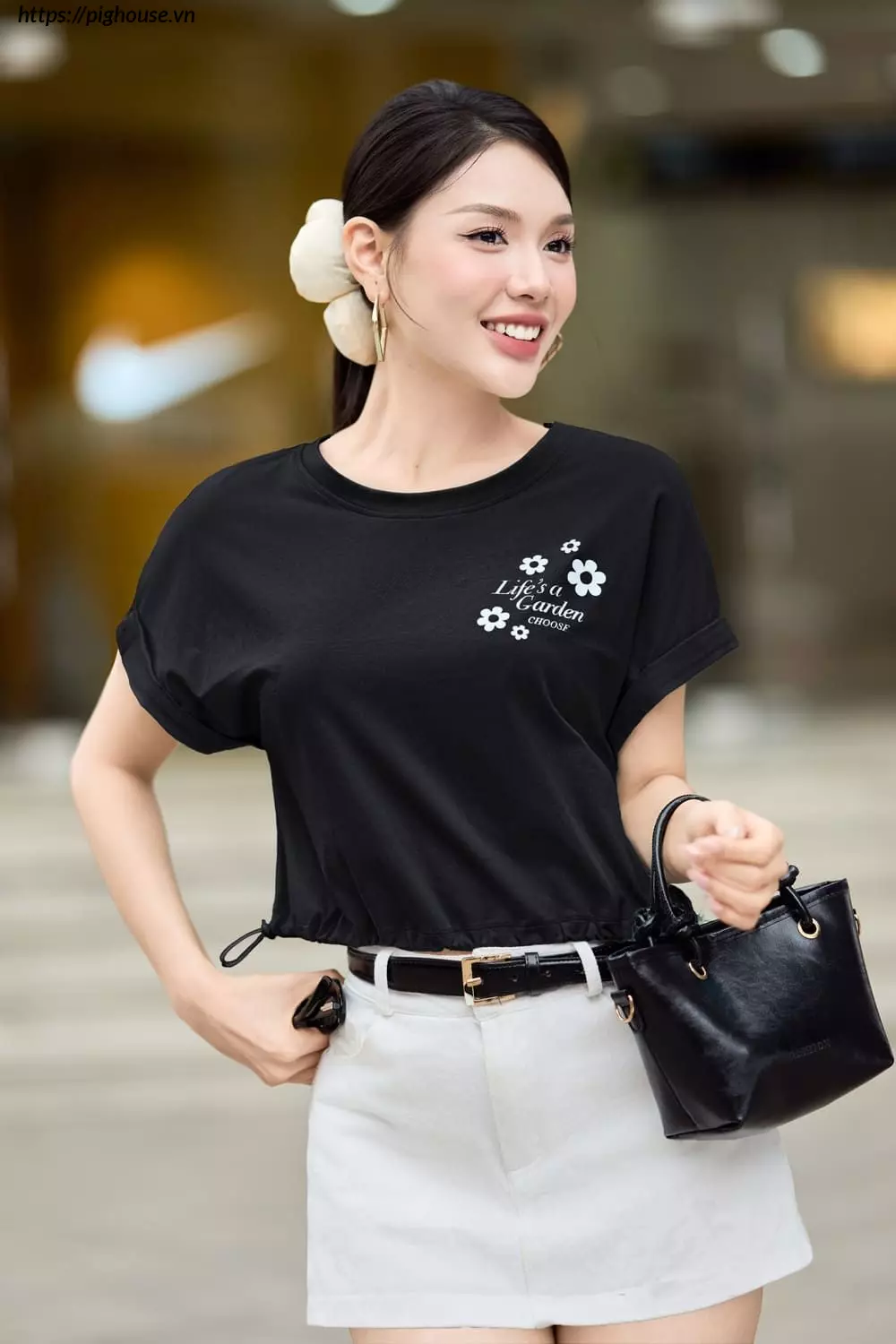 áo phông cotton tay liền rút gấu cardina