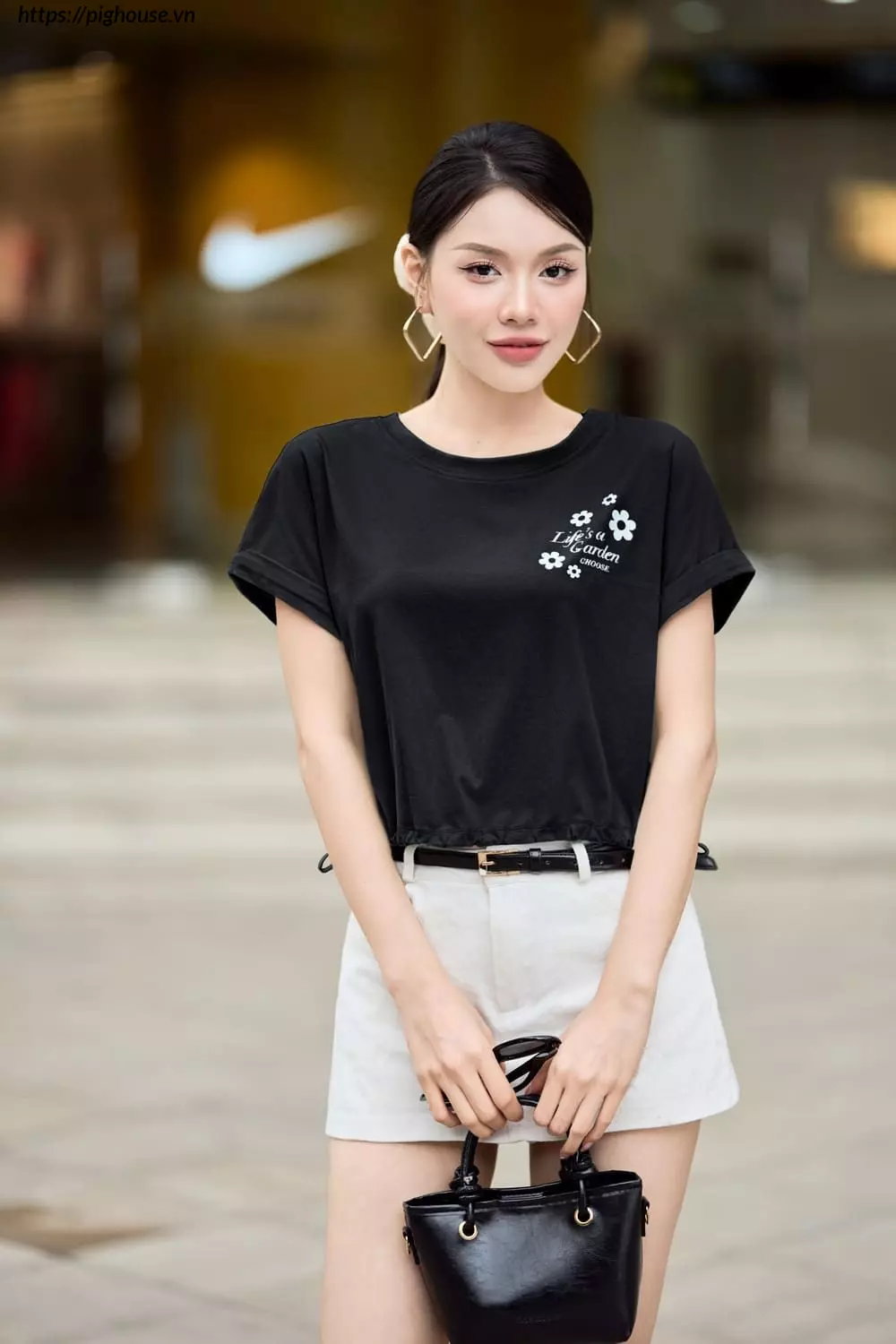 áo phông cotton tay liền rút gấu cardina