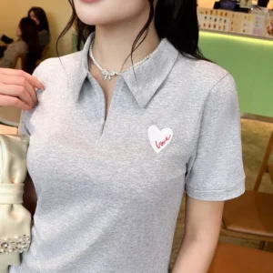 Polo Nu Cotton Theu Nguc Cardina