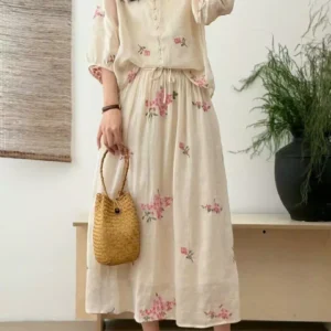 Set Linen Thêu Freesize 40-65kg